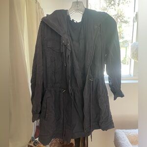 Navy tencel utility jacket